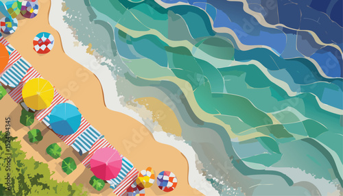 Abstract Top-Down View of a Beach – Minimalist Coastal Background Design