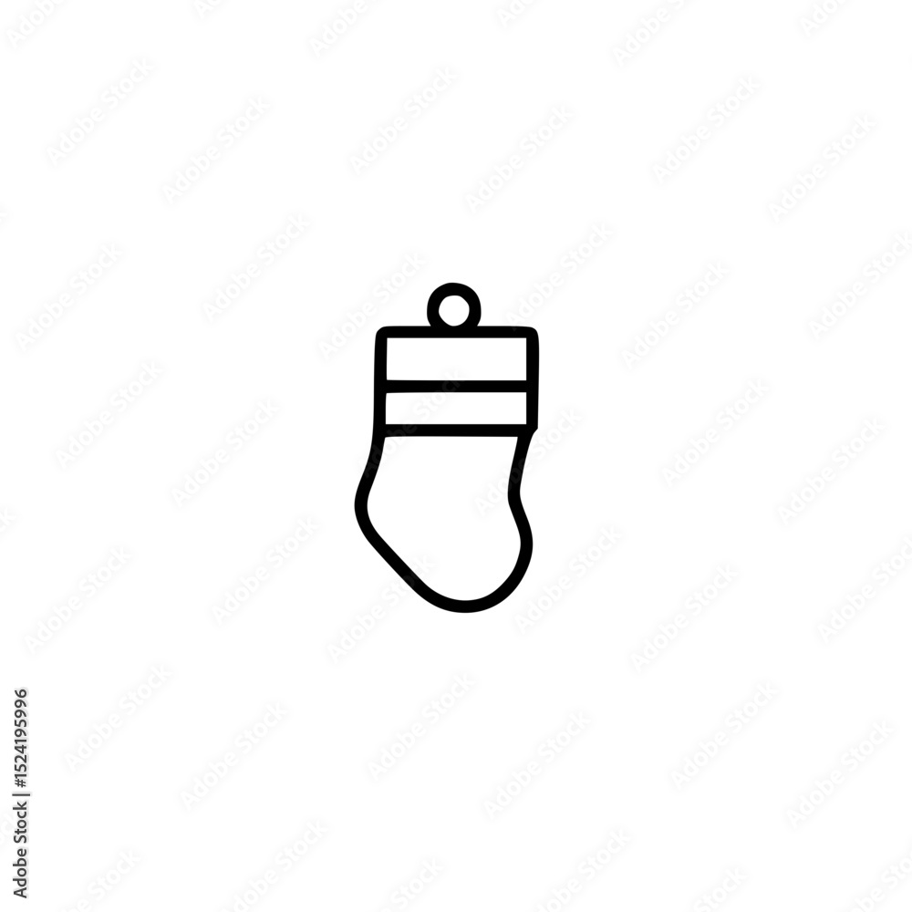 Fototapeta premium Decorative Christmas stocking icon