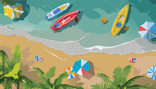 Abstract Top-Down View of a Beach – Minimalist Coastal Background Design