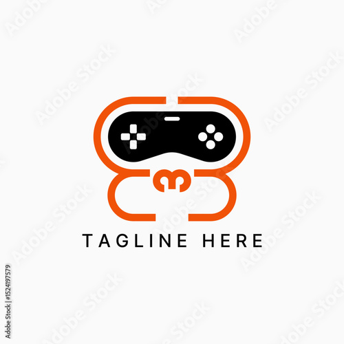 Logo design graphic concept creative premium vector stock image top sell monkey head number 3 font glasses joy stick gaming to kids animal zoo gorilla