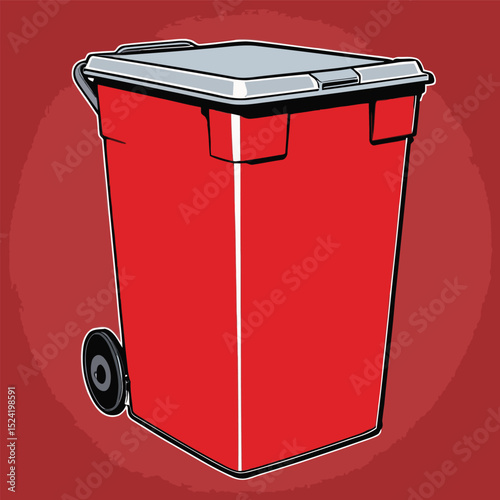 comic style vector trash bucket for graphic design purposes