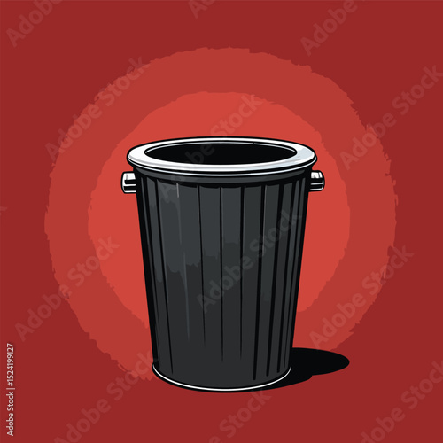 comic style vector trash bucket for graphic design purposes