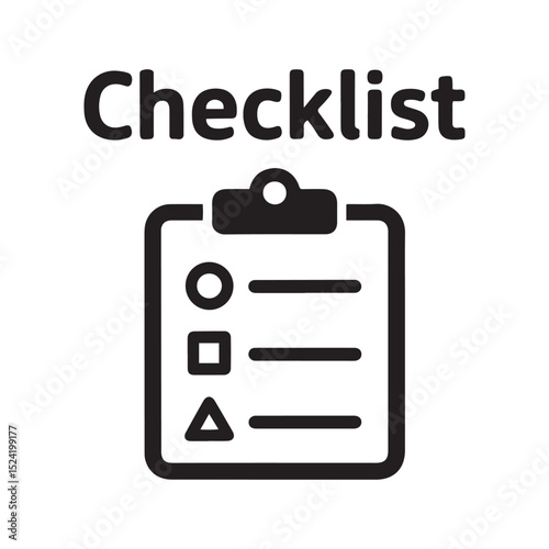 Check list vector icon. Vector black silhouette. with white background