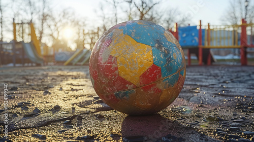Global Challenges: A Deflated World Football in a Deserted Playground