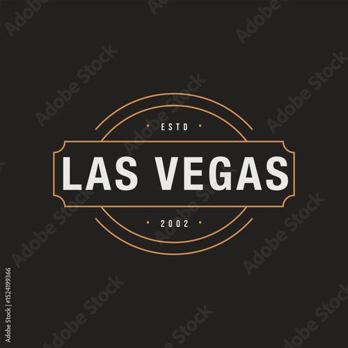 Fun vector retro design of Las Vegas city silhouette suitable for stickers or prints	
