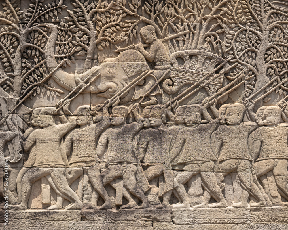 Obraz premium Ancient temples of the abandoned city of Angkor, near the city of Siem Reap, Cambodia