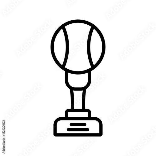 Champion Cup Icon with Tennis Ball on white Background. Championship Cup Design Template.  Victory prize tropy graphic design symbol. Vector illustration.