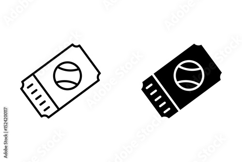 Vector ticket illustration on white background. Premium quality symbol. Thin line vector icon for concept and graphic design.