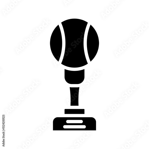 Champion Cup Icon with Tennis Ball on white Background. Championship Cup Design Template.  Victory prize tropy graphic design symbol. Vector illustration.