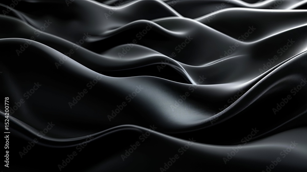 Obraz premium Intricate, dark folds of simulated silk.