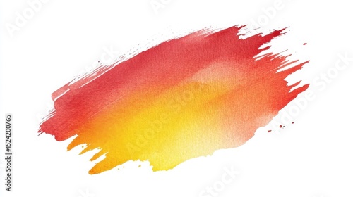 Vibrant illustration of yellow-red watercolor brushstroke