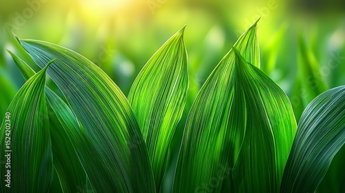Close-up of green leaves in sunlight