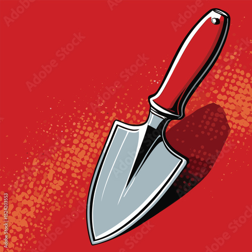 Hand Trowel vector comic style for graphic design purposes