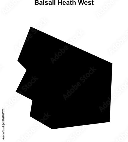 Balsall Heath West (England) blank outline map
