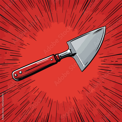 Hand Trowel vector comic style for graphic design purposes