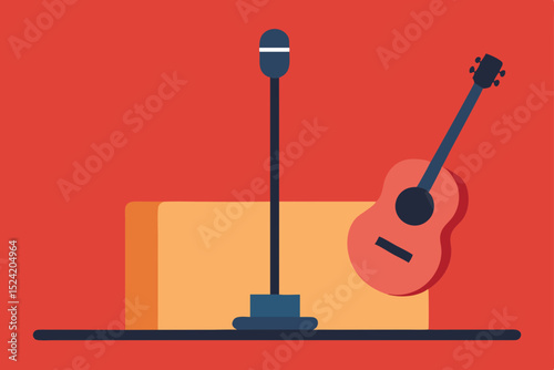 vector illustration of a guitar