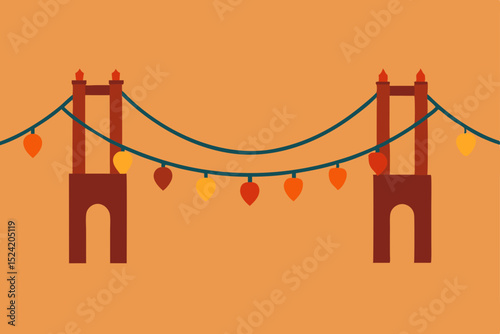 golden gate bridge vector illustration