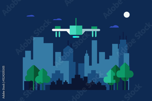 city skyline in the night