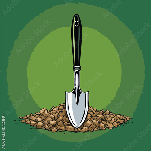 Hand Trowel vector comic style for graphic design purposes