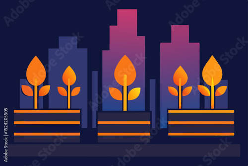 vector illustration of a fire in the forest