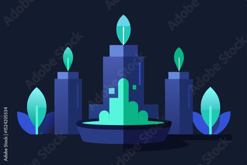 vector illustration of a burning candle
