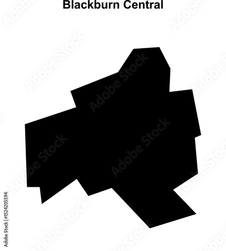 Blackburn Central (England) blank outline map