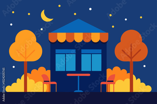house in the night vector