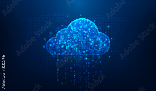cloud computing database storage cyber technology background. internet global data online network. vector illustration fantastic technology.