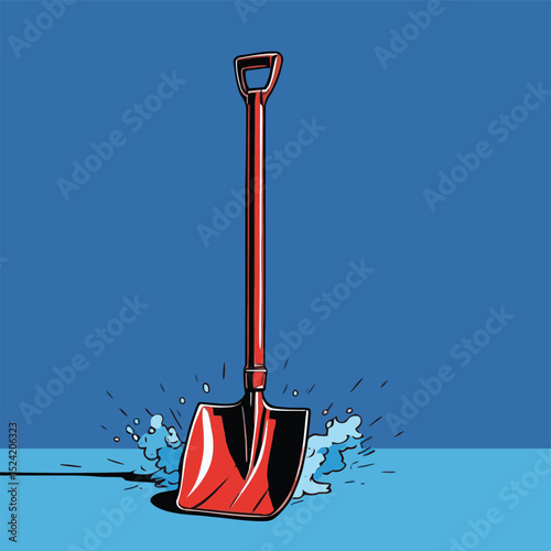 Hand Trowel vector comic style for graphic design purposes