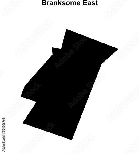 Branksome East (England) blank outline map