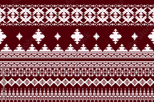 Ikat ethnic geometric abstract embroidery oriental traditional seamless pattern. Native geometry decorative design for fabric, clothing, wallpaper, background, interior, decoration, illustration