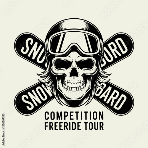 Skull Snowboarding Logo