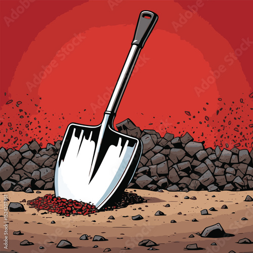 Hand Trowel vector comic style for graphic design purposes