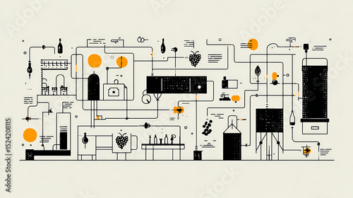 Wine Making Process Illustrated: From Grape to Glass, A Visual Guide to Winemaking, Vineyard to Bottle Steps Unveiled
