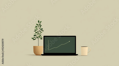Growth Hacking Strategies: Visualizing Business Success with Simple Graphs, Data Driven Decisions, Performance Analytics on Laptop Screens
