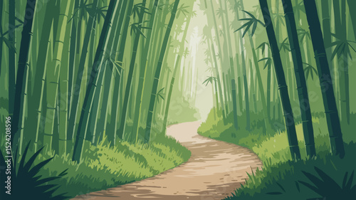green bamboo forest