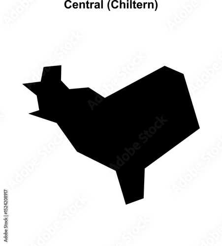 Central (England) blank outline map