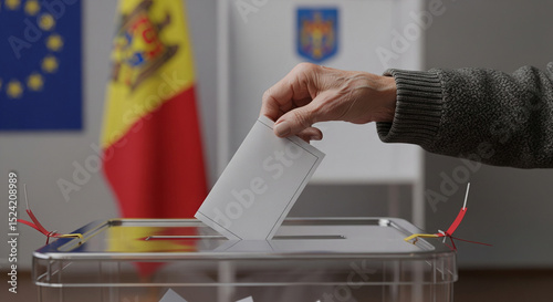 Voting Ballot in Ballot Box