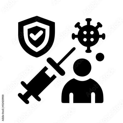 Vaccination protection against virus infection healthcare icon