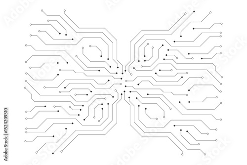 Abstract circuit board digital technology futuristic white concept background. Electronic hi tech motherboard concept. White technologies background. Vector illustration