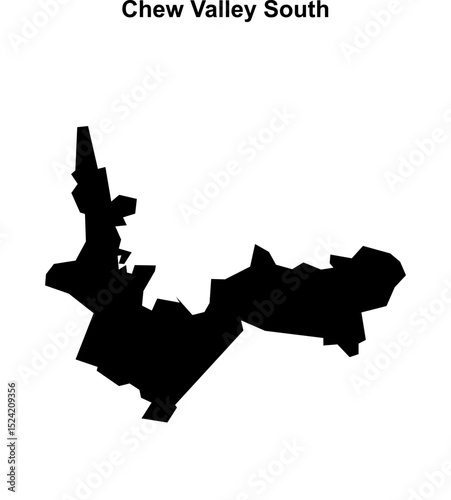 Chew Valley South (England) blank outline map