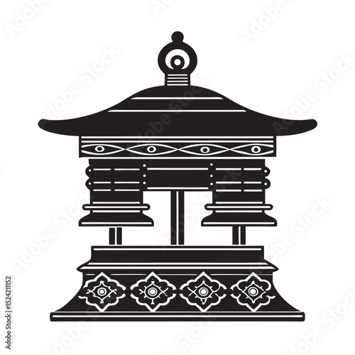 vector-of-silhouette-of-buddhist-prayer-wheel-cap- (1).eps