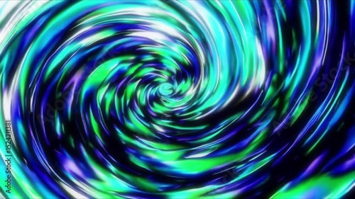 Blue, green, and teal colors swirl into a dynamic vortex in this abstract motion graphic. This captivating visual creates a sense of depth and movement. Perfect for sci-fi, intros, or abstract art