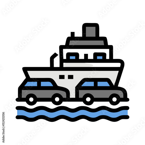 Ferry boat transporting vehicles
