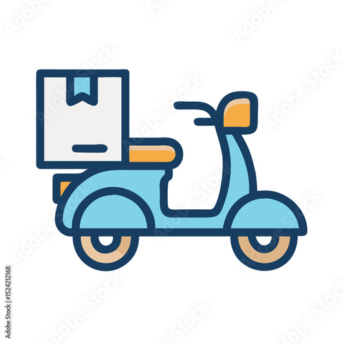 Scooter with delivery box on back
