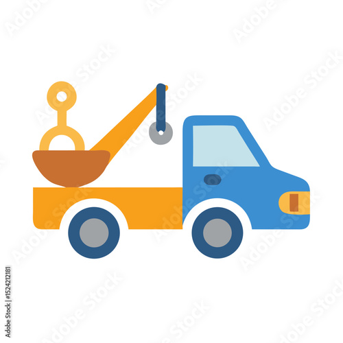 Tow truck with vehicle hook symbol
