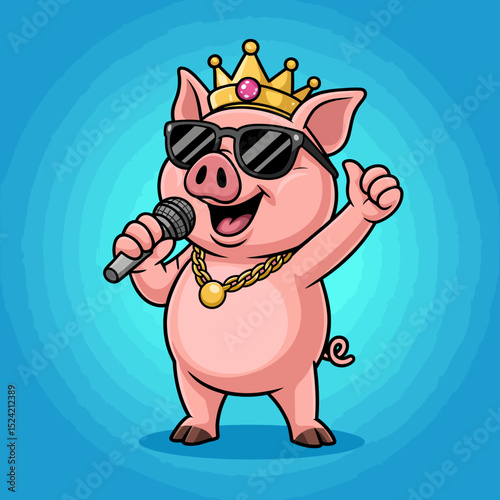 Rap King Pig Logo