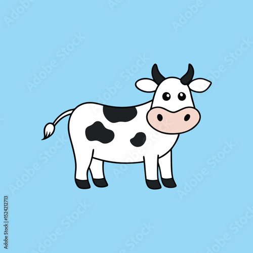 Cow farm animal Vector art illustration
