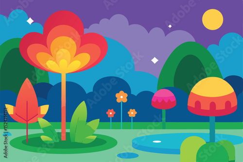 colorful spring landscape