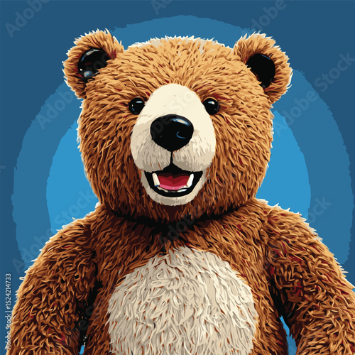 teddy bear vector comic style for graphic design purposes